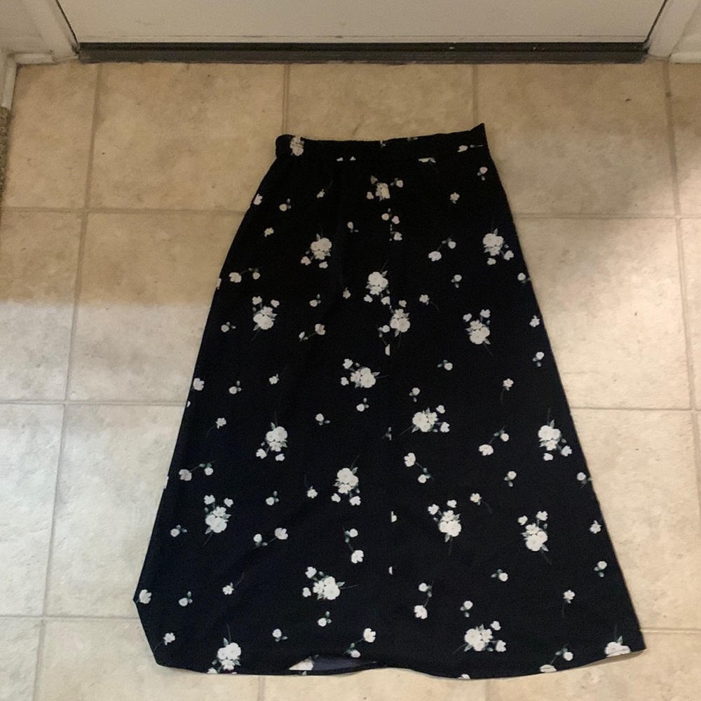 Black Floral Skirt